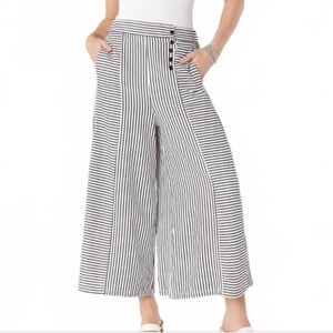 Coco + Carmen Dahlia high waist wide leg textured striped pants